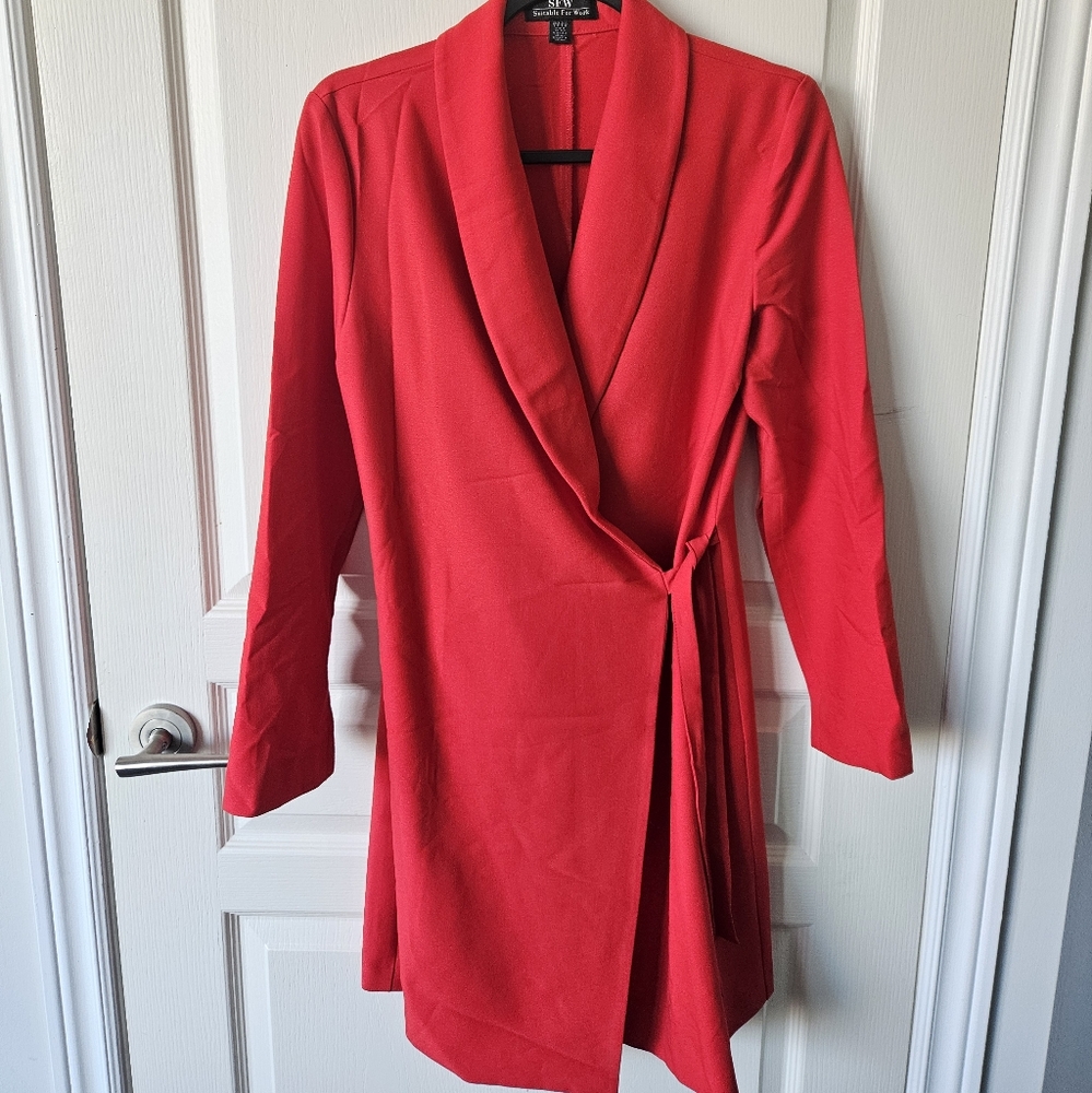 SFW Red Blazer Wrap Dress